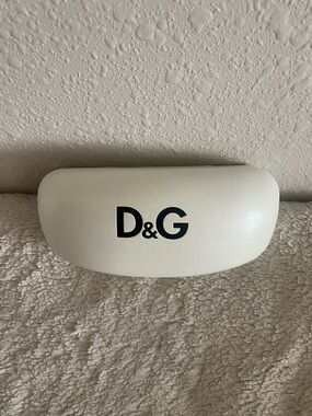 D&G White Eyewear Case with Black Logo